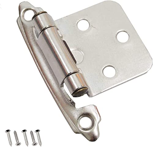 Kleiderschranktürscharniere, 10 x selbstschließende Küchenschrankscharniere, 1,4 mm dickes Overlay-Scharnier mit automatischer Schließung for Schranktüren, Schwarz(Onecolor) von HTGAOO