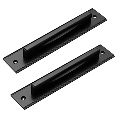 Küchenschranktürgriff aus Aluminiumlegierung, zweiteiliger Möbelgriff mit Schrauben/schwarz/Lochmitte: 150 mm(Hole Centers:245Mm) von HTGAOO
