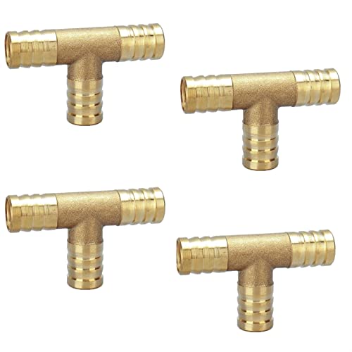 Kupfer-Knoten-Stecker, Kupfer-Knick-Rohrrohr gerade Knie T Y X Form 2 3 4 Steckverbinder Kupfer-Wasser-Rohr(T 3 Way,6mm Barb) von HTGAOO