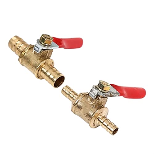 Kupferbogen-Steckverbinder, 4 mm-19 mm Schlauch-Haken zweiseitig Bronze pneumatisch Schließen Kugelventil-Steckverbinder(OneSize) von HTGAOO