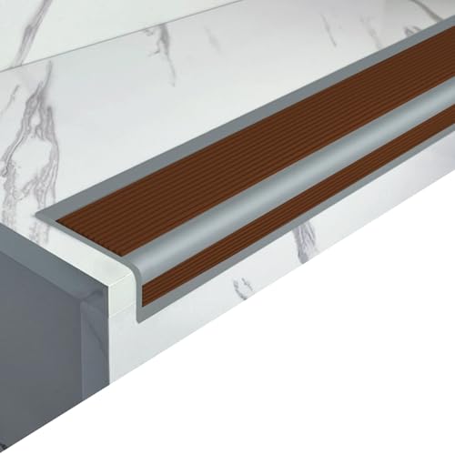 Treppenkantenschutz, flexible PVC-Gummistreifen for Treppenstufen, 32,8 Fuß, selbstklebender Treppenkantenschutz (rot, B 6 x H 3 cm)(Red,W6 x H3cm) von HTGAOO