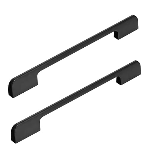 Türgriff for Küchenschränke aus Aluminiumlegierung, 2 Schubladengriffe/schwarz/Gesamtlänge: 60 mm/2,3 Zoll(Overall Length: 178Mm/7In) von HTGAOO