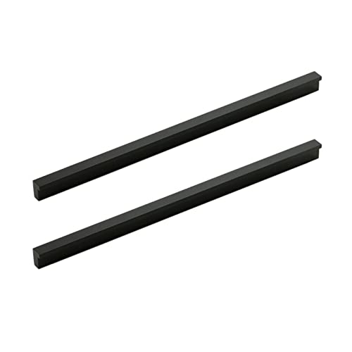 Türgriff for Küchenschränke aus Aluminiumlegierung, 2-teiliger schwarzer Schrankgriff, L-förmiger Schubladengriff (Lochabstand 448 mm)/Lochabstand 256 mm(Total Length 800Mm) von HTGAOO
