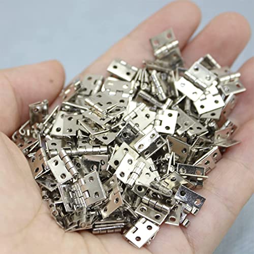 Türscharnier, 100 Stück Minischarnier, kleines Metallscharnier for Schmuckschatulle aus Holz, 400 Stück 8 mm x 10 mm, Gold (Farbe: einfarbig) von HTGAOO