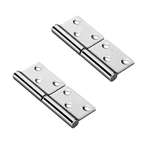 Türscharniere, 2 Stück abnehmbare Türscharniere, 360-Grad-Drehtürflaggenscharnier aus Edelstahl 304, 5 Zoll(3 inch) von HTGAOO