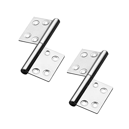 Türscharniere, 2 Stück abnehmbare Türscharniere, 360-Grad-Drehtürflaggenscharnier aus Edelstahl 304, 5 Zoll(4 inch) von HTGAOO