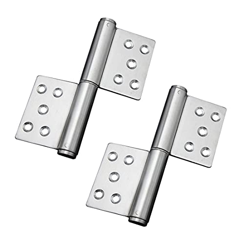 Türscharniere, 2 Stück abnehmbare Türscharniere, 360-Grad-Drehtürflaggenscharnier aus Edelstahl 304, 5 Zoll(5 inch) von HTGAOO