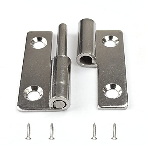 Türscharniere, 4 Stück 2 Zoll langes kleines Gleitgelenkscharnier aus Stahl, abnehmbare Türscharniere for Rechtshänder, Edelstahl-Flaggenscharnier(Left Handed,2inch) von HTGAOO