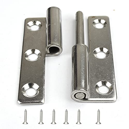 Türscharniere, 4 Stück 2 Zoll langes kleines Gleitgelenkscharnier aus Stahl, abnehmbare Türscharniere for Rechtshänder, Edelstahl-Flaggenscharnier(Right Handed,2.5inch) von HTGAOO