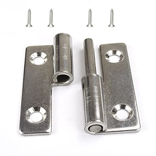 Türscharniere, 4 Stück 2 Zoll langes kleines Gleitgelenkscharnier aus Stahl, abnehmbare Türscharniere for Rechtshänder, Edelstahl-Flaggenscharnier(Right Handed,2inch) von HTGAOO