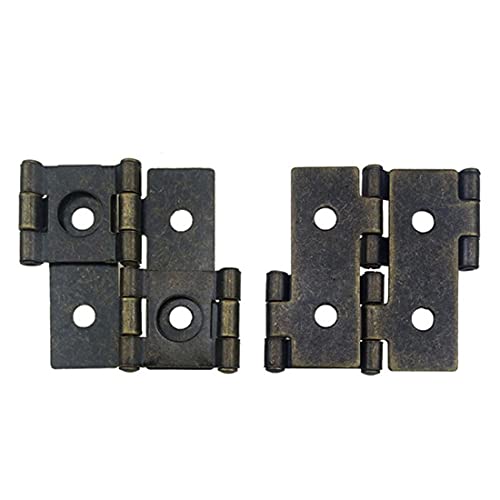 Türscharniere, Kleiderschranktürscharniere, 10 Stück, faltbares, doppeltwirkendes 360-Grad-Bildschirmscharnier im Retro-Stil, 54 mm x 47 mm, Bronzeton(Bronze 47mm) von HTGAOO