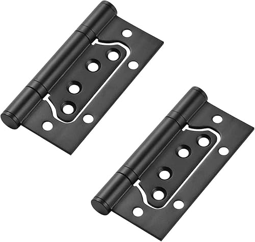Türscharniere, Kleiderschranktürscharniere, 2 Stück Kugellager-Türscharniere, Stoßscharniere for Innentüren 5 Zoll (125 mm), Schwarz(Black) von HTGAOO
