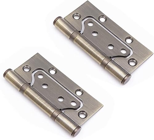 Türscharniere, Kleiderschranktürscharniere, 2 Stück Kugellager-Türscharniere, Stoßscharniere for Innentüren 5 Zoll (125 mm), Schwarz(Bronze) von HTGAOO