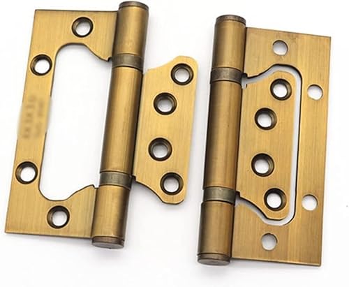 Türscharniere, Kleiderschranktürscharniere, 2 Stück Kugellager-Türscharniere, Stoßscharniere for Innentüren 5 Zoll (125 mm), Schwarz(Yellow Bronze) von HTGAOO