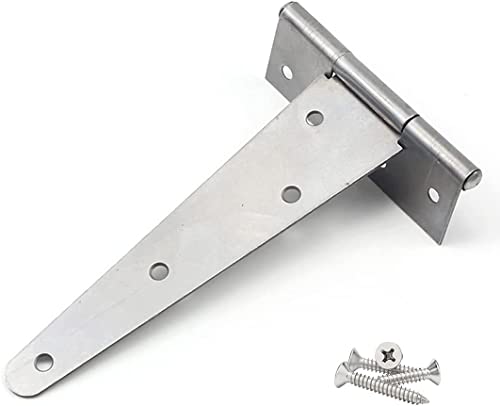 Türscharniere, Kleiderschranktürscharniere, 2er-Pack 8"/200 mm T-Scharnier schwarz lackiert, T-Bandscharniere ideal (Paar)(Onecolor,6 Inch/150mm) von HTGAOO