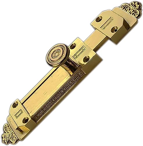 Türschieberiegelschloss im europäischen Stil aus antikem Messing, robuster Türschieberiegel (Größe: 103 mm, Farbe: antikes Messing) von HTGAOO