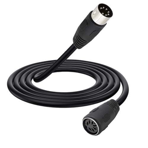 HTGuoji 7 Pin Din Kabel, Din 7-Pin männlich zu weiblich professionelle Premium Controller Schnittstelle Audiokabel für Bang & Olufsen, Naim, Quad Stereo Systeme (1 Meter) von HTGuoji