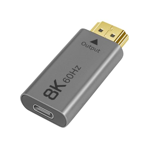 HTGuoji 8K USB C auf HDMI 2.1 Adapter, USB-C Buchse auf HDMI Stecker, Konverter, 8K @ 60Hz, 4K @ 120Hz, 2K @ 240Hz, HDR, Typ C Thunderbolt 3/4 kompatibel für Tablet & Handy & Laptop, 1 Stück HTGuoji 8K USB C auf HDMI 2.1 Adapter, USB-C Buchse auf HDMI Stecker, Konverter, 8K @ 60Hz, 4K @ 120Hz, 2K @ 240Hz, HDR, Typ C Thunderbolt 3/4 kompatibel für Tablet & Handy & Laptop, 1 Stück von HTGuoji