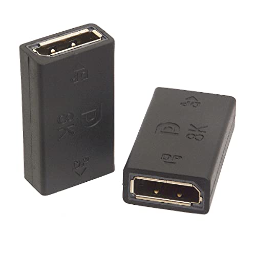 HTGuoji Displayport-Koppler, 8K @ 60HZ DP-Buchse auf Buchse, DP-Buchse-Adapter unterstützt DisplayPort 1.4 für DP-Kabelverlängerung und -übertragung (2 Stück) von HTGuoji
