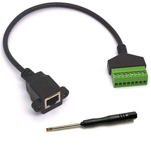 HTGuoji RJ45-Schraubklemme, Ethernet-RJ45-Buchse auf 8-polige Schraubklemmenblockverbindung für Cat7, 6, 5, CCTV, AV, DVR, UTP, Netzwerkadapter, Verlängerungskabel (RJ45-Buchse) von HTGuoji