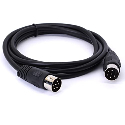 HTGuoji Midi-DIN-Kabel, 6-polig, Stecker auf Stecker, DIN-Stecker, Instrumentenkonverter, Adapter, Midi-6-poliges Audiokabel für Mikrofon, Gitarre (1.5 meter) von HTGuoji