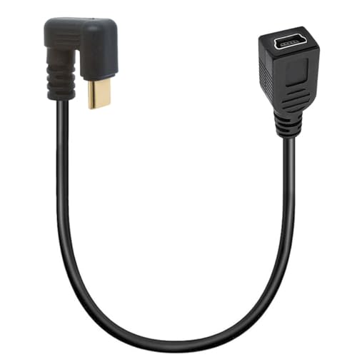 HTGuoji Mini USB auf Typ C Kabel Kordel, Rechts gewinkelt USB 3.1 Typ C Stecker auf Mini 5-Pin B USB-Buchse Adapter für Laptop, MacBook, Kamera, HDD (USB C/TypeC 180Degree) HTGuoji Mini USB auf Typ C Kabel Kordel, Rechts gewinkelt USB 3.1 Typ C Stecker auf Mini 5-Pin B USB-Buchse Adapter für Laptop, MacBook, Kamera, HDD (USB C/TypeC 180Degree) von HTGuoji