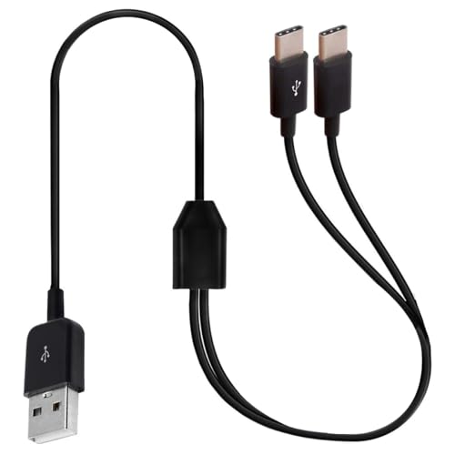 Multi USB C Splitter Y Kabel, 3 in 1 USB 2.0 Typ A Stecker zu 3 Typ C Stecker Kabel Unterstützt Aufladung und Datenübertragung für i/Phone 15 Plus Pro Max, Galaxy S24/S23/S22, Huawei P40/P30 (2 USB C) von HTGuoji