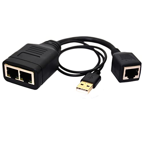 RJ45 Netzwerk Splitter Adapter, RJ45 1 zu 2 LAN Ethernet Extender 1 Weiblich zu 2 Weiblich für Cat5/5e/6/7/8 Unterstützung Zwei Geräte Online zur (1 Female to 2 Female 20cm) von HTGuoji