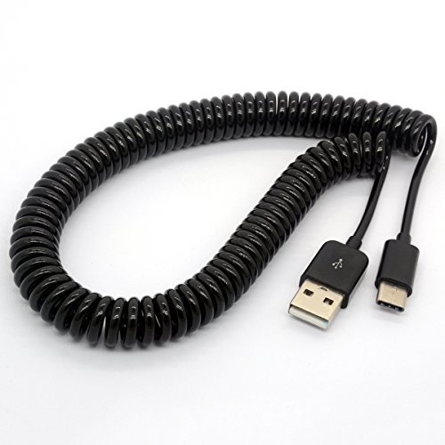 USB Typ C Kabel Coiled Spring Spiral Typ-C Stecker auf USB 2.0 Ein Stecker Verlängerungskabel Data Sync Ladegerät Lead(3 Meter) von HTGuoji