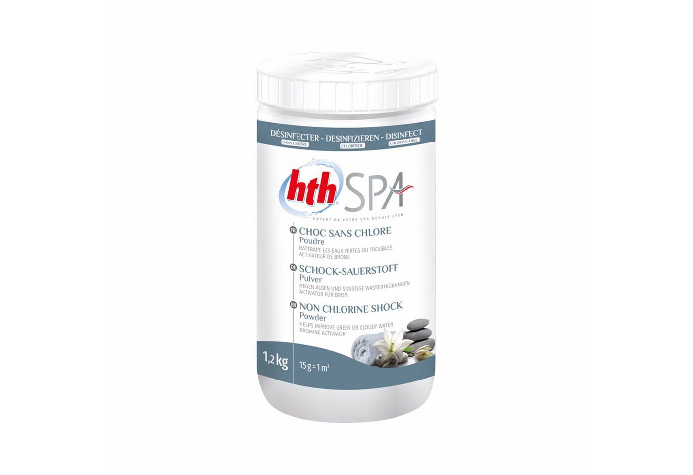 HTH Poolpflege hth Spa Schock Sauerstoffpulver 1,2 kg Schocksauerstoff Pulver für von HTH