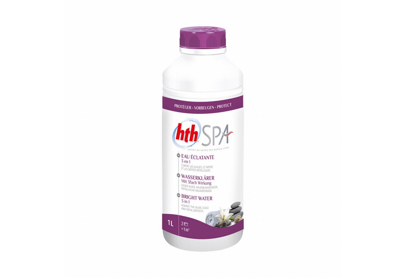 HTH Poolpflege hth Spa Wasserklärer 1 L (1000 ml) gegen Algen, Kalk und metallische von HTH