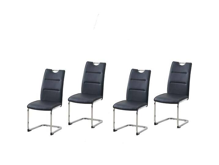 HTI-Line, Stühle, Schwingstuhl 4er Set PU schwarz von HTI-Line