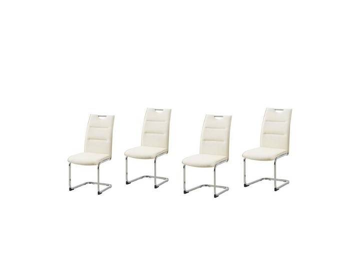 HTI-Line Esszimmerstuhl Schwingstuhl 4er Set PU creme DannyC (Set, 4 St), Freischwinger Esszimmerstuhl Kunstleder, weiß von HTI-Line