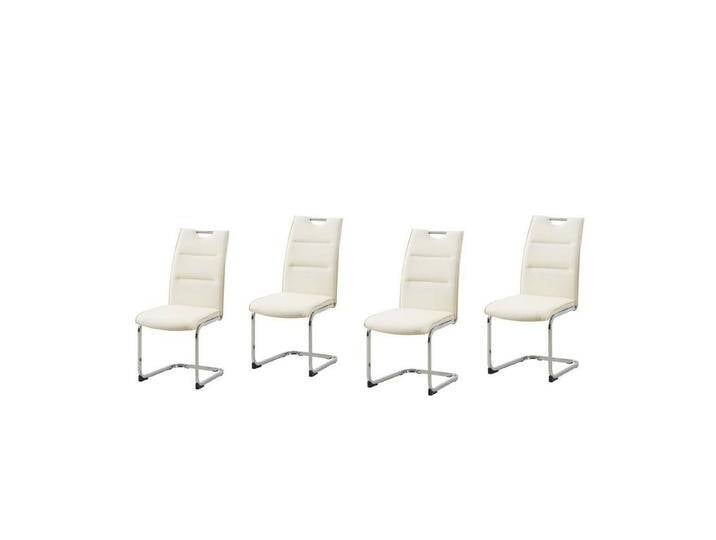 HTI-Line Esszimmerstuhl Schwingstuhl 4er Set PU creme DannyC (Set, 4 St), Freischwinger Esszimmerstuhl Kunstleder, weiß von HTI-Line