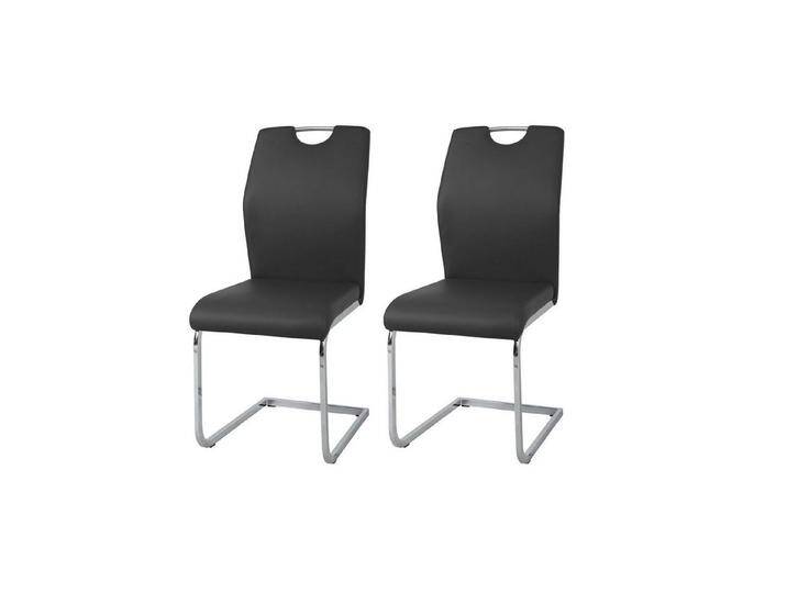 HTI-Line Freischwinger Schwingstuhl 2er-Set Nelly (Set, 2 St), Freischwinger Esszimmerstuhl Kunstlederbezug Kufengestell aus Metall, schwarz, Schwarz von HTI-Line