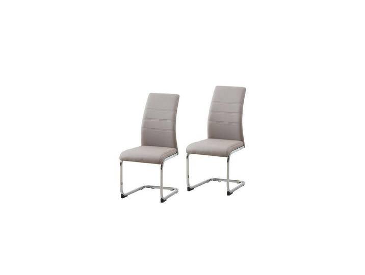 HTI-Line Freischwinger Schwingstuhl 2er Set PU cappuccino SallyC (Set, 2 St), Freischwinger Esszimmerstuhl Kunstleder, braun von HTI-Line