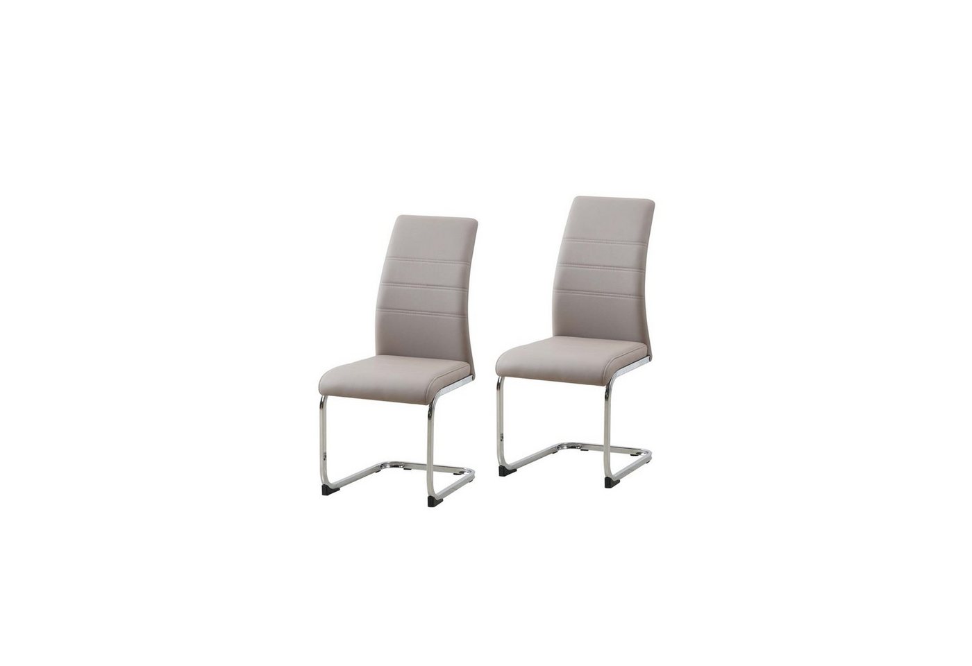 HTI-Line Freischwinger Schwingstuhl 2er Set PU cappuccino SallyC (Set, 2 St), Freischwinger Esszimmerstuhl Kunstleder von HTI-Line