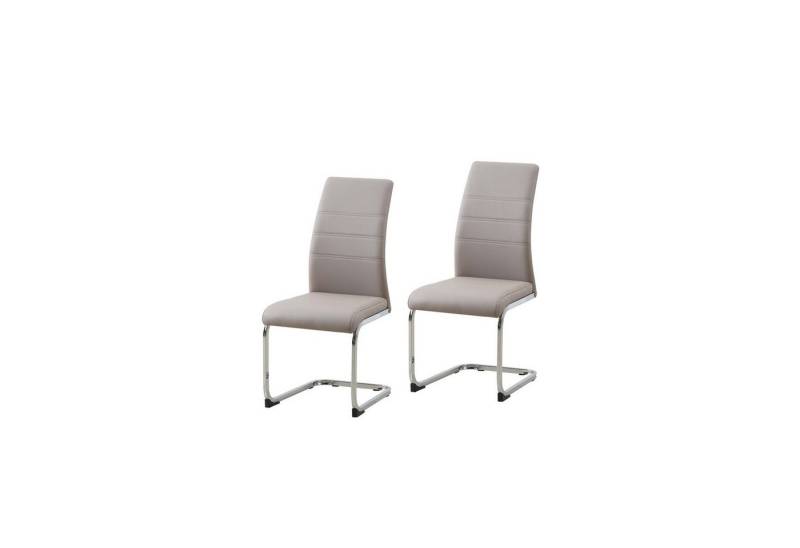HTI-Line Freischwinger Schwingstuhl 2er Set PU cappuccino SallyC (Set, 2 St), Freischwinger Esszimmerstuhl Kunstleder von HTI-Line