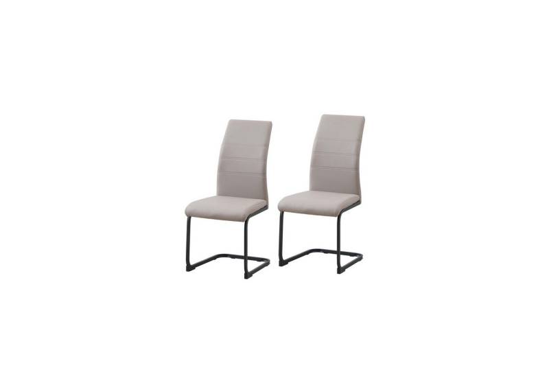 HTI-Line Freischwinger Schwingstuhl 2er Set PU cappuccino SallyP (Set, 2 St), Freischwinger Esszimmerstuhl Kunstleder von HTI-Line