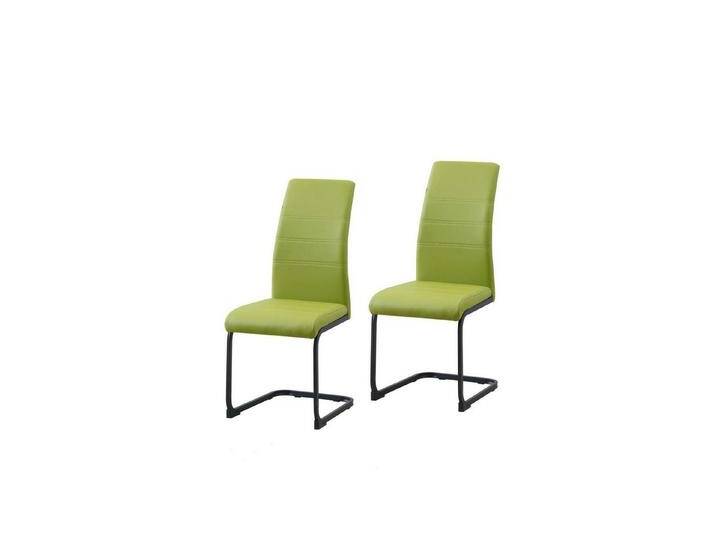 HTI-Line Freischwinger Schwingstuhl 2er Set PU grün SallyP (Set, 2 St), Freischwinger Esszimmerstuhl Kunstleder, grün von HTI-Line