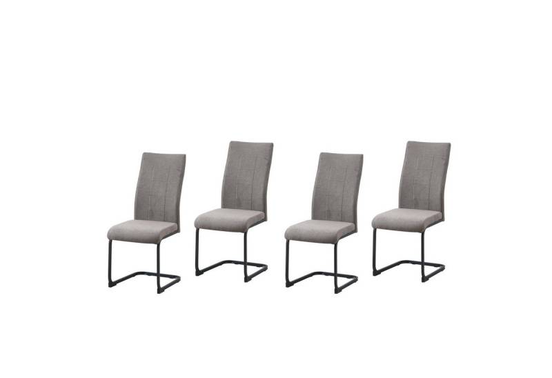 HTI-Line Freischwinger Schwingstuhl 4er-Set Braun LennyP (Set, 4 St), Freischwinger Esszimmerstuhl Kufengestell aus Metall von HTI-Line