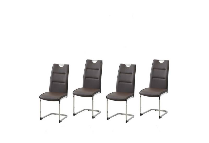 HTI-Line Esszimmerstuhl Schwingstuhl 4er Set PU braun DannyC (Set, 4 St), Freischwinger Esszimmerstuhl Kunstleder von HTI-Line