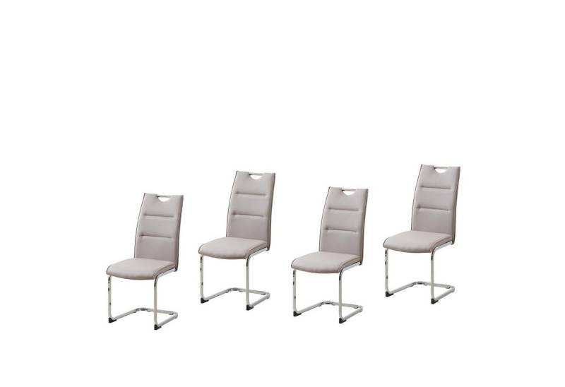 HTI-Line Freischwinger Schwingstuhl 4er Set PU cappuccino DannyC (Set, 4 St), Freischwinger Esszimmerstuhl Kunstleder von HTI-Line