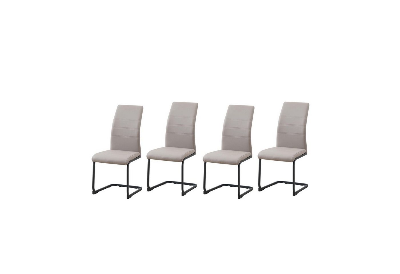 HTI-Line Freischwinger Schwingstuhl 4er Set PU cappuccino SallyP (Set, 4 St), Freischwinger Esszimmerstuhl Kunstleder von HTI-Line