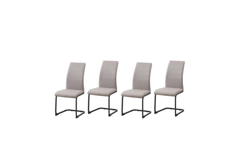 HTI-Line Freischwinger Schwingstuhl 4er Set PU cappuccino SallyP (Set, 4 St), Freischwinger Esszimmerstuhl Kunstleder von HTI-Line