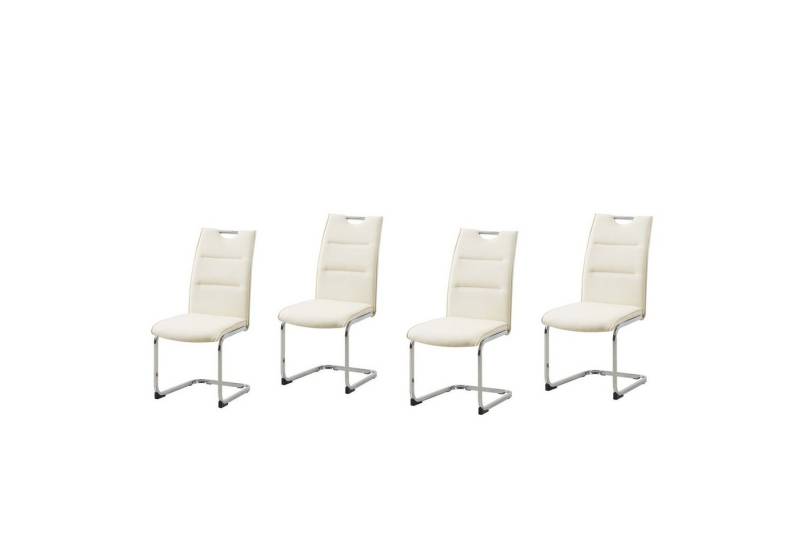 HTI-Line Esszimmerstuhl Schwingstuhl 4er Set PU creme DannyC (Set, 4 St), Freischwinger Esszimmerstuhl Kunstleder von HTI-Line