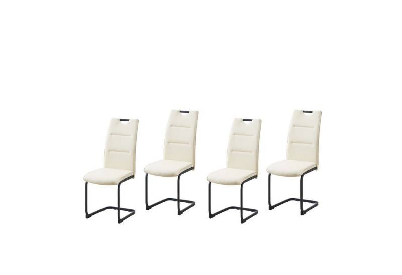 HTI-Line Freischwinger Schwingstuhl 4er Set PU creme DannyP (Set, 4 St), Freischwinger Esszimmerstuhl Kunstleder von HTI-Line