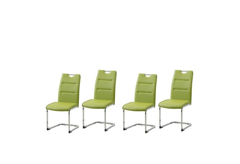 HTI-Line Esszimmerstuhl Schwingstuhl 4er Set PU grün DannyC (Set, 4 St), Freischwinger Esszimmerstuhl Kunstleder von HTI-Line