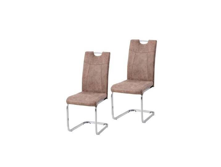 HTI-Line Freischwinger Schwingstuhl KellyC Braun 2er (Set, 2 St), Freischwinger Esszimmerstuhl, braun von HTI-Line