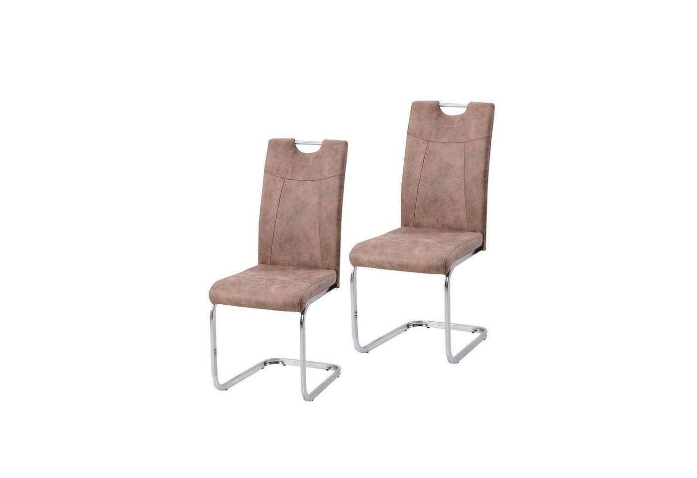 HTI-Line Freischwinger Schwingstuhl KellyC Braun 2er (Set, 2 St), Freischwinger Esszimmerstuhl von HTI-Line